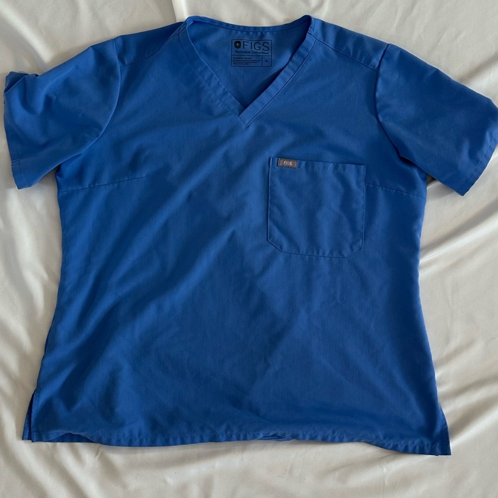 Figs Ciel Blue Catarina Scrub Top XL